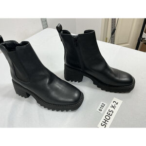 Womans Sam & Libby Ankle Boots Chunky 10 Black Side Zip Round Toe